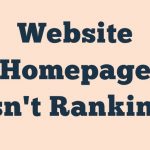 Website Homepage Isn't Ranking